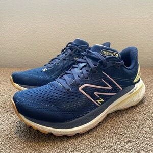 New Balance Navy Blue Pink Green Fresh Foam X 860v13 Womens 7.5 B